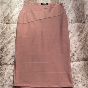 Pink Knee Length Skirt